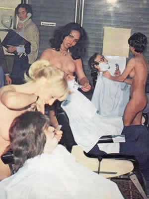 vintage barbershop with naked girls