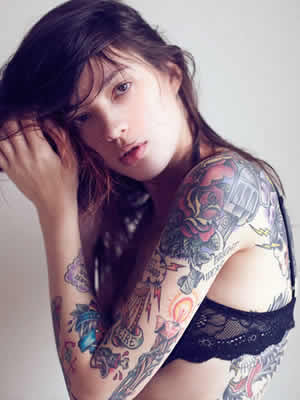 beautiful girl with tattoos